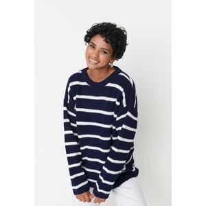 Trendyol Sweater - Dark blue - Oversize