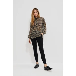 Leggings with a shiny waist