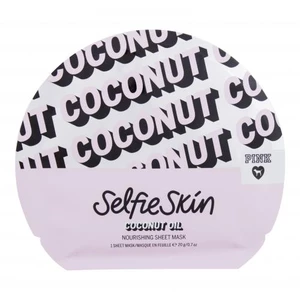 Pink Selfie Skin Coconut Oil Sheet Mask 1 ks pleťová maska pro ženy na všechny typy pleti; na dehydratovanou pleť; výživa a regenerace pleti