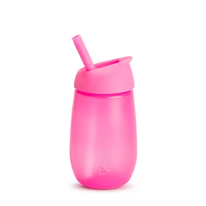 Munchkin Simple Clean dětská láhev s brčkem Pink 12 m+ 296 ml