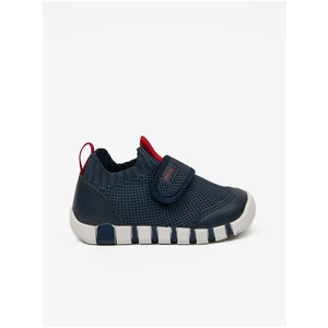 Dark Blue Boys Sneakers with Geox Leather Details - Boys