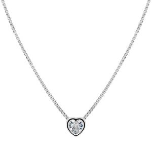 Brilio Silver Pôvabný strieborný náhrdelník Srdce NCL26W (retiazka, prívesok)