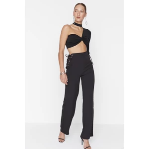 Trendyol Black Lace-Up Detail Woven Trousers