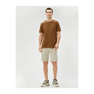 Koton Gabardine Bermuda Shorts Pocket Detailed Buttoned Cotton