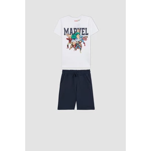 DEFACTO Boy Marvel Comics Short Sleeve T-Shirt Shorts 2-Pack Set