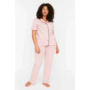 Trendyol Curve Powder Knitted Pile Pajamas Set