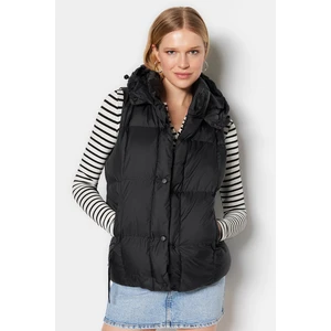 Trendyol Black Oversized Hooded Vest