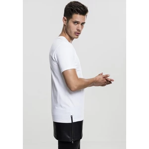 Long zip-up undershirt made of wht/blk synthetic leather