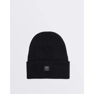 Knowledge Cotton Double Layer Wool Beanie 1300 Black Jet