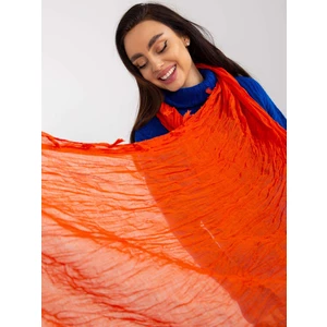 Oranžový vzdušný dámský šátek s řasením