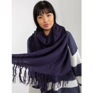 Lady's purple smooth scarf with fringe
