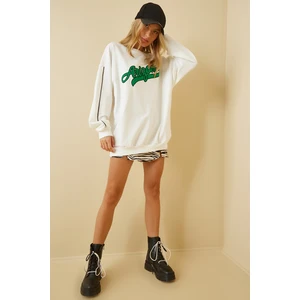 Happiness İstanbul Sweatshirt - Weiß - Oversize