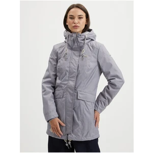 Grey Women's Winter Coat Hooded Ragwear Tunned - Women