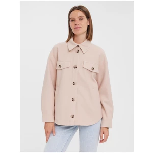 Light pink shirt jacket VERO MODA Dafne - Women