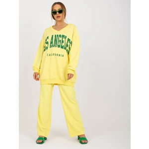 Yellow and green sweatshirt with cotton print