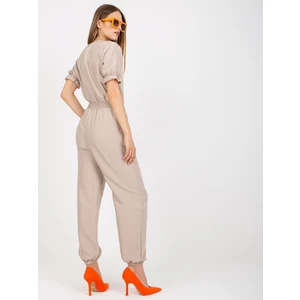 Beige summer jumpsuit with trousers RUE PARIS