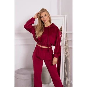 Velour set with fuchsia hood