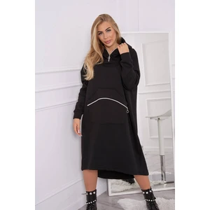 Black insulated dress with hood