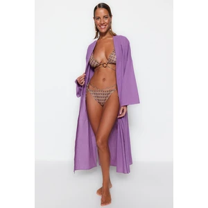 Trendyol Maxi Woven Kimono & Caftan with Purple Belt