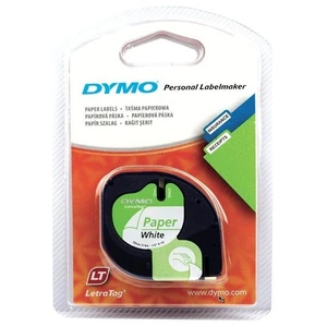 Dymo LetraTag 59421, S0721500, 12mm x 4m černý tisk / bílý podklad, originální páska