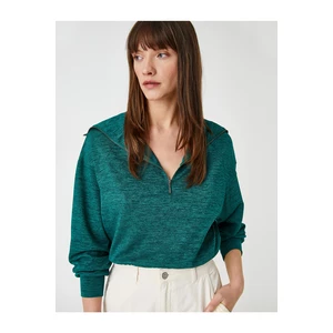 Koton Half-Zip Sweatshirt Standing Collar