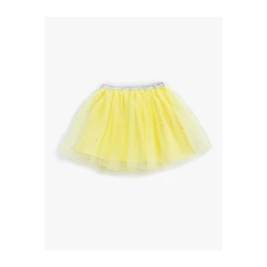 Koton Mini Skirt With Glitter Lined, Shiny Elastic Waist.