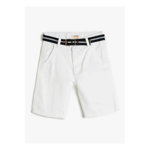 Koton Normal Waist Normal White Boy Shorts 3skb40015tw