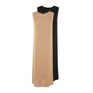 Trendyol Black-Beige 2-pack Aerobin Underwear With Woven Lining Dress