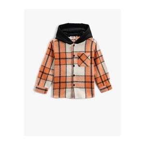 Koton Lumberjack Hoodie with Pocket Detailed Long Sleeve