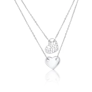 JVD Dvojitý romantický náhrdelník ze stříbra SVLN0164XH20043 (řetízek, 2x přívěsek)