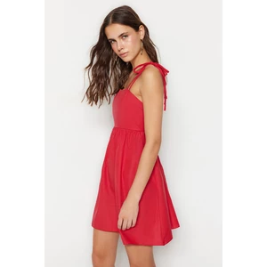 Trendyol Red A-Line Mini Dress with Woven Straps