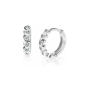 Cutie Jewellery Detské kruhové náušnice z bieleho zlata C3339-80-X-2 svetlozelená