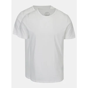 Set of Two White Basic Short Sleeve T-Shirts Jack & Jones Basic - Men