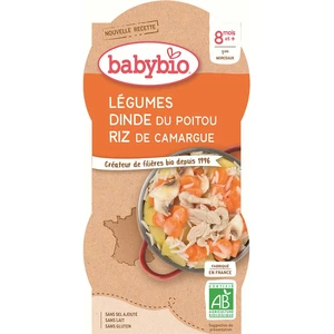 BABYBIO Menu zelenina s krůtím masem a rýží (2x 200 g)