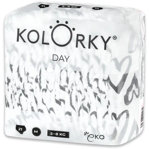 KOLORKY DAY - srdce - M (5-8 kg) - 21 ks - jednorázové eko plenky