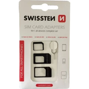 Sada SIM adaptérů + jehla Swissten, 4v1