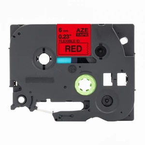 Kompatibilní páska s Brother TZ-FX411 / TZe-FX411, 6mm x 8m, flexi, černý tisk / červený p