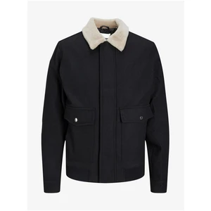 Black men's jacket with wool Jack & Jones Johnson Tom - Men