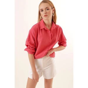 Bigdart 3900 Oversize Long Basic Shirt - Pomegranate