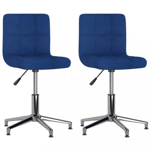 Otočná jídelní židle 2 ks kov / látka Dekorhome Modrá,Otočná jídelní židle 2 ks kov / látka Dekorhome Modrá