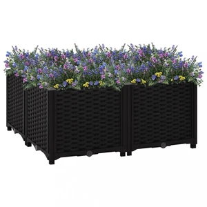 Vyvýšený záhon 80x80x38 cm PP Dekorhome Černá,Vyvýšený záhon 80x80x38 cm PP Dekorhome Černá
