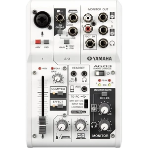 Mixážny pult analógový Yamaha AG03, Kanálov: 3, USB pripojenie