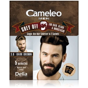 Delia Cosmetics Cameleo Men jednorázová barva pro okamžité zakrytí šedin odstín 3.0 Dark Brown 2 x 15 ml