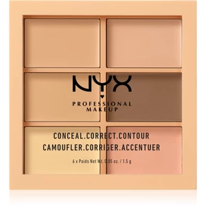 NYX Professional Makeup Conceal. Correct. Contour konturovací a korekční paletka odstín 01 Light 6 x 1.5 g