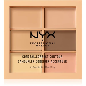 NYX Professional Makeup Conceal. Correct. Contour konturovací a korekční paletka odstín 01 Light 6 x 1.5 g