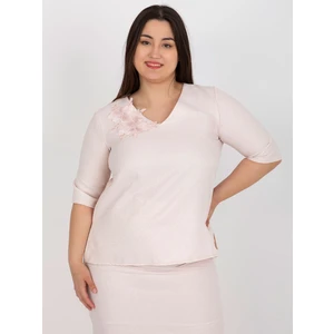 Light pink women's blouse plus size from the set