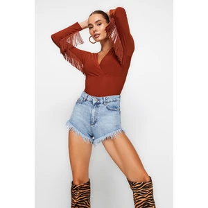 Trendyol Cinnamon Tassels Knitted Body