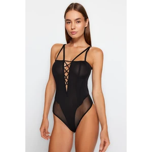 Trendyol Black Polyamide Uncovered Underwire Detailed Stud Body