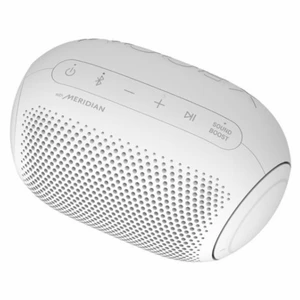 Prenosný reproduktor LG Xboom Go PL2W biely... Přenosný reproduktor, výkon 5 W, hudba přes Bluetooth, hlasové ovládání, technologie Meridian, funkce S