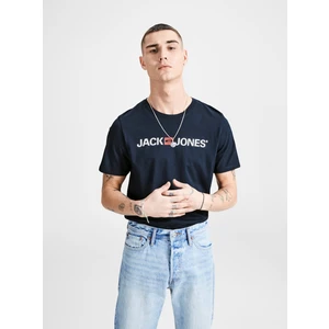 Jack&Jones Pánske tričko JJECORP 12137126 Navy Blaze r SLIM FIT M